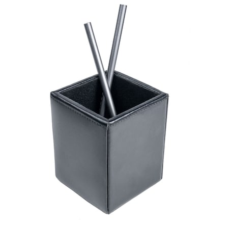 Dacasso Black Bonded Leather Pencil Cup AG-1410